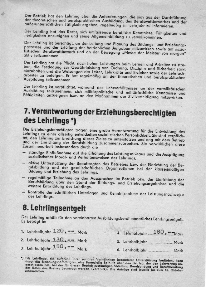 Auszug aus meinem Lehrvertrag