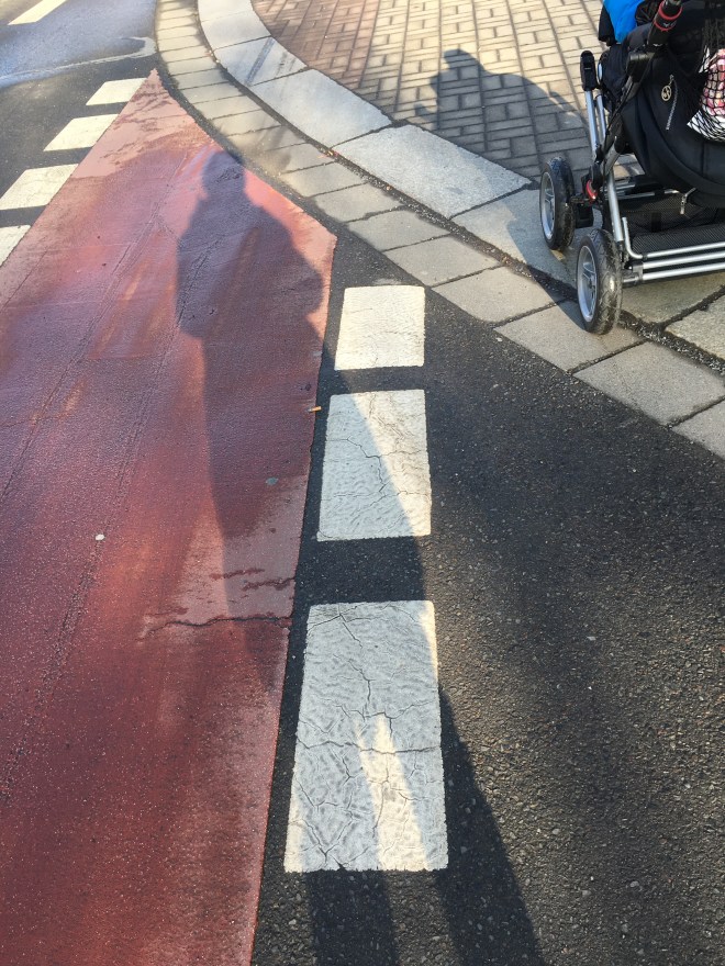 DAS ROTE IST DER SCHEIßRADWEG!